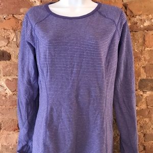 Lululemon Purple Striped Long Sleeve Top